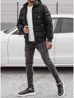 Pánská prošívaná zimní bunda s kapucí černá FashionStreet TX4841 Pánská prošívaná zimní bunda s kapucí černá FashionStreet TX4841
