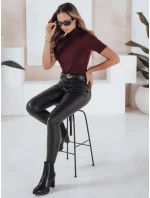 Dámský žebrovaný svetr s krátkým rukávem GIRLGLORY vínová FashionStreet MY2556