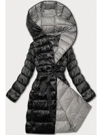 Černá dámská bunda pro přechodné období s páskem model 21248778 - Libland