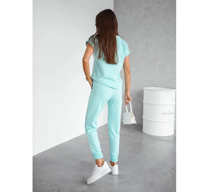 Dámský bavlněný dvoudílný komplet v tyrkysové barvě model 21056401 - Moon