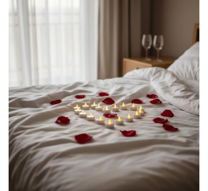 SADA 2 ČAJOVÝCH SVÍČEK VEDENÝCH ČASOVAČEM BÍLÁ