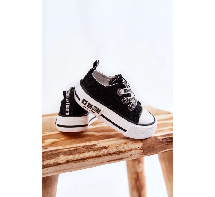 Dětské látkové tenisky BIG STAR model 21594792 Černý a bílý - Big Star Shoes Dětské látkové tenisky BIG STAR model 21594792 Černý a bílý - Big Star Shoes