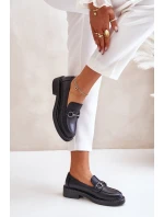 Dámské kožené mokasíny černé model 21633347 - SERGIO LEONE