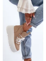 Zazoo 3416 Kožené Dámské Sportovní Boty Beige