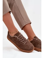 Dámské semišové sneakersy Big Star SS274676 HI-POLY SYSTEM Hnědé Dámské semišové sneakersy Big Star SS274676 HI-POLY SYSTEM Hnědé