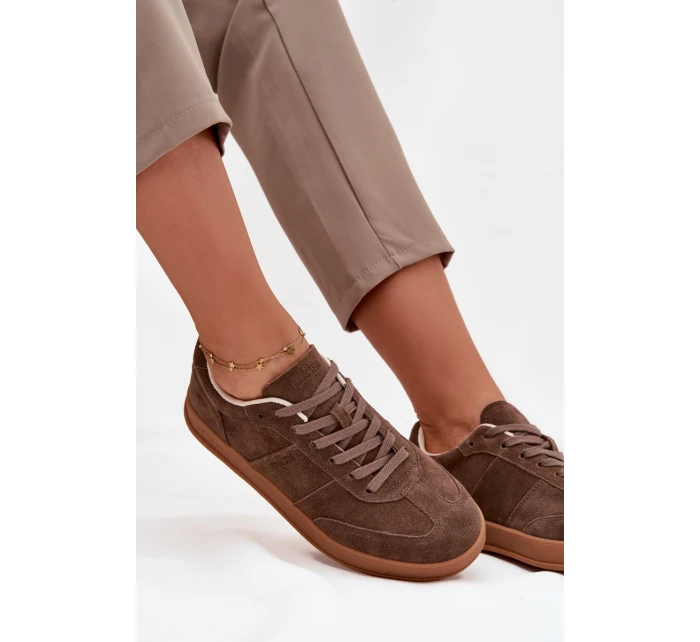 Dámské semišové sneakersy Big Star SS274676 HI-POLY SYSTEM Hnědé Dámské semišové sneakersy Big Star SS274676 HI-POLY SYSTEM Hnědé