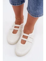 Sportovní dámské baleríny S Paskami Bílé Farvessa Sportovní dámské baleríny S Paskami Bílé Farvessa