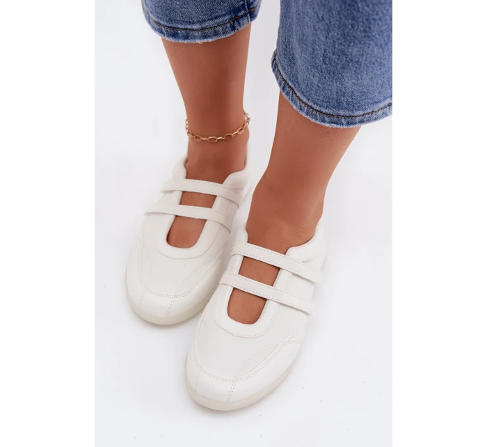 Sportovní dámské baleríny S Paskami Bílé Farvessa Sportovní dámské baleríny S Paskami Bílé Farvessa