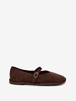 Dámské barefoot baleríny s páskem čokoládové Rhoselle