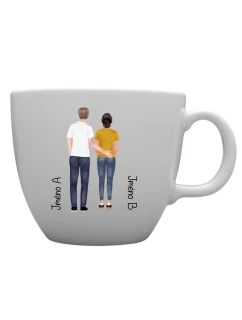 Personalizovaný MEGA XXL keramický hrnek 1000 ml s párem zezadu