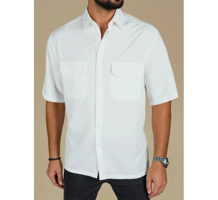 Pánské bílé tričko s krátkým rukávem FashionStreet KX1083