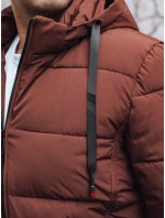 Pánská prošívaná zimní bunda s kapucí FashionStreet brick TX5062