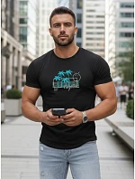 Tshirt męski z nadrukiem czarny model 22136478 - FashionStreet