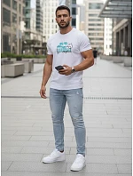 Tshirt męski z nadrukiem biały model 22136483 - FashionStreet