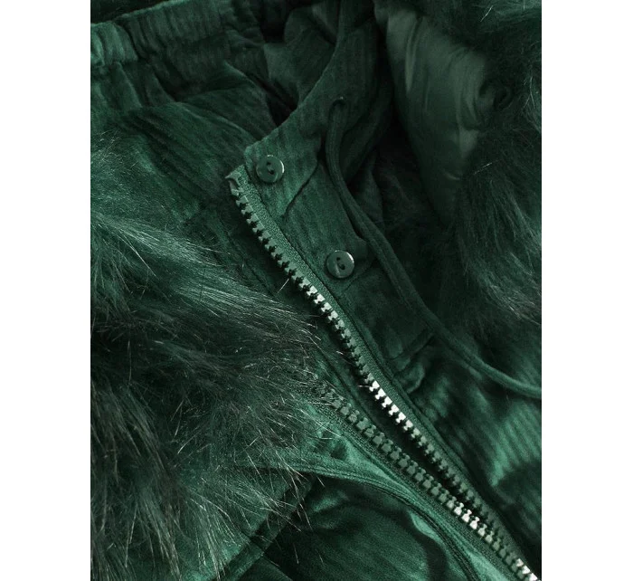 Tmavě zelená dámská bunda s kapucí model 21242242 - Libland