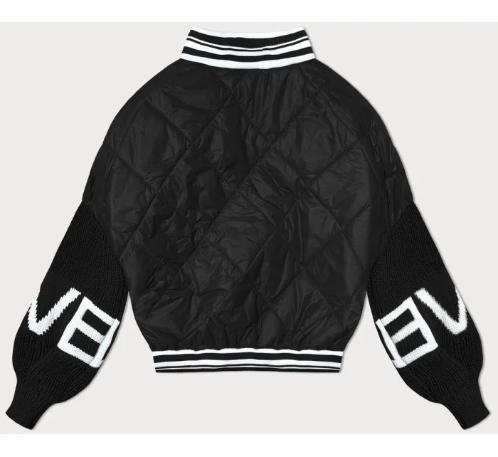 Černá dámská bunda typu "bomber" se rukávy model 19739167 - MADE IN ITALY Černá dámská bunda typu "bomber" se rukávy model 19739167 - MADE IN ITALY