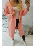 Dlouhý kabát s kapucí meruňkový Dlouhý kabát s kapucí meruňkový