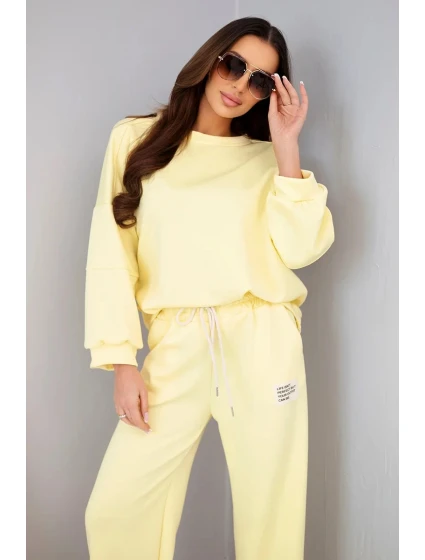 Dámská souprava máslo mikina + kalhoty žlutý