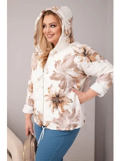 Dámská jarní bunda Plus Size s květinovým vzorem fango