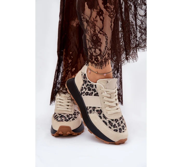 Dámské Sneakersy Na Platformě Panther  Béžové model 21691243 - VINCEZA