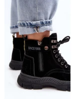 Dámské zateplené semišové kotníkové boty Jailina Trapper