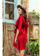 Dámské šaty s vázáním v pase Numoco SOFIA - červené