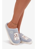 Dámské chlupaté papuče s medvídkem – modré Noralie Dámské chlupaté papuče s medvídkem – modré Noralie
