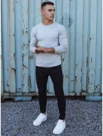 Pánský klasický svetr světle šedý FashionStreet WX2212