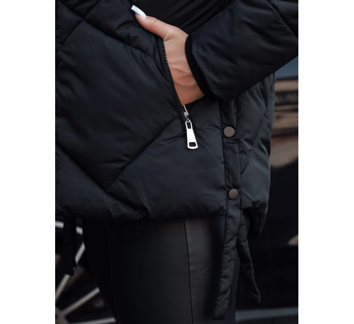 Dámská zimní bunda LESISI prošívaná s kapucí černá FashionStreet TY4716