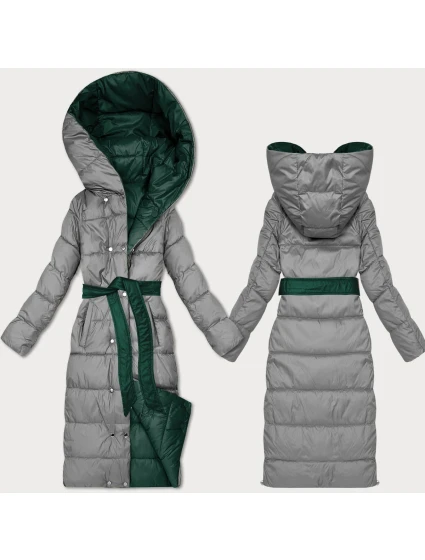 Tmavě oboustranná zimní bunda s páskem model 21753511 - MINORITY