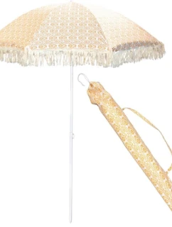 PLÁŽOVÝ A ZAHRADNÍ SLUNEČNÍK SE STŘAPCI 174 CM ŽLUTÝ