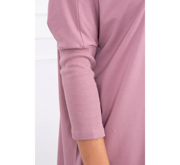 Oversize halenka s potiskem duhových rtů tmavě růžová