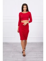 Souprava halenky a sukně červená Souprava halenky a sukně červená