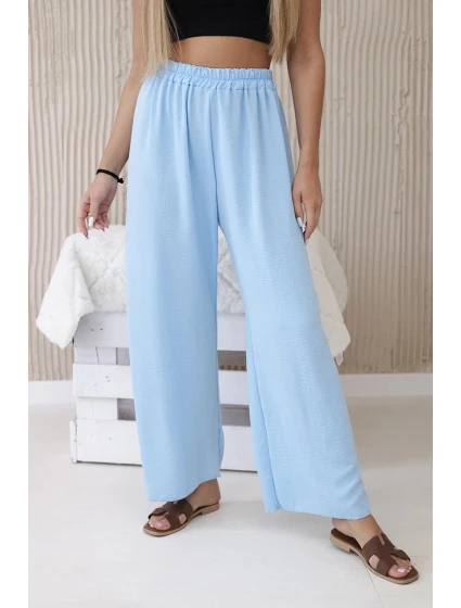 Kalhoty se širokými nohavicemi modrý