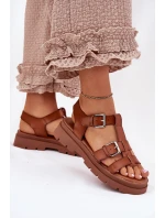 Dámské Sandály Eko Kůže S Přezkami Camel model 21699613 - Boto Dámské Sandály Eko Kůže S Přezkami Camel model 21699613 - Boto