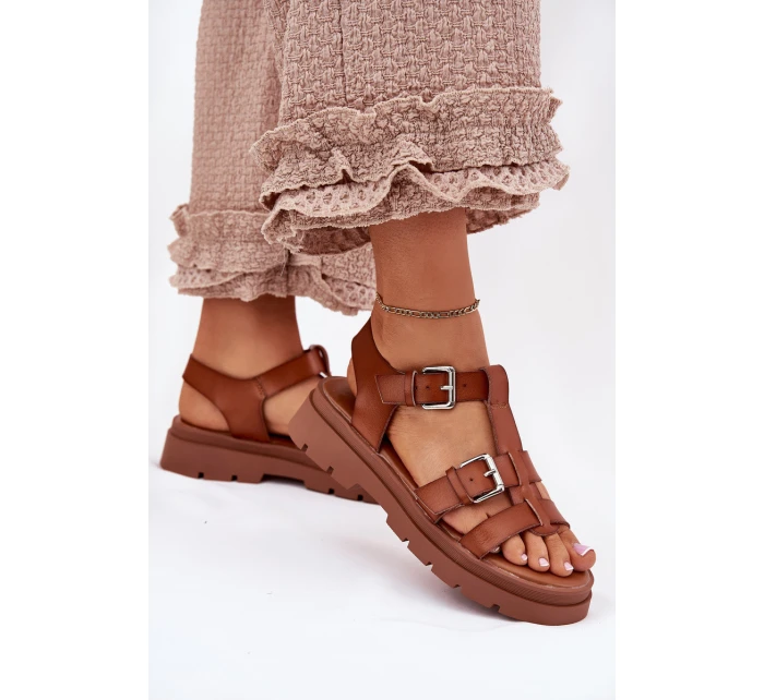 Dámské Sandály Eko Kůže S Přezkami Camel model 21699613 - Boto Dámské Sandály Eko Kůže S Přezkami Camel model 21699613 - Boto