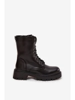 Botky workery dámské z eko kůže – černé Calesia