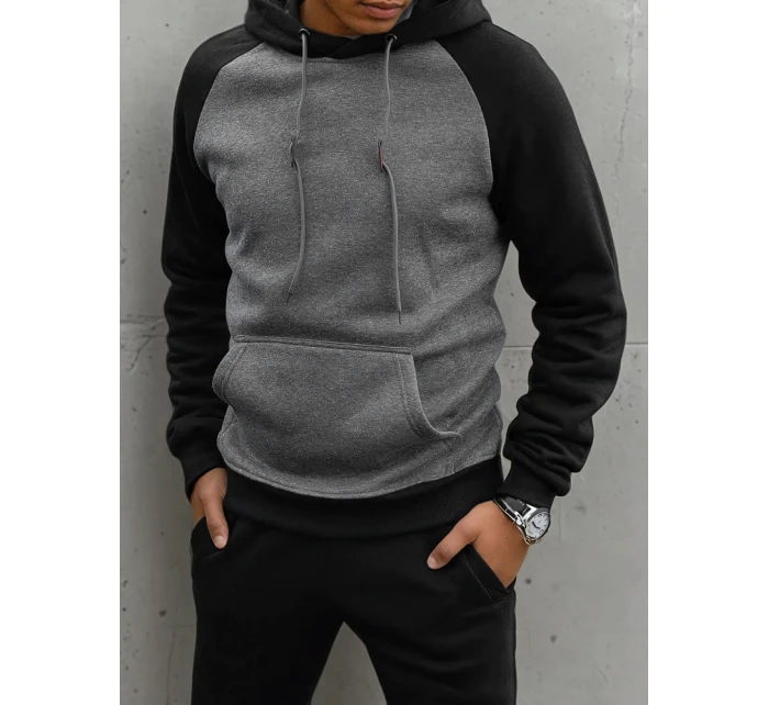 Pánská tmavě šedá mikina Dstreet BX5489 Pánská tmavě šedá mikina Dstreet BX5489