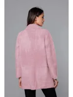 Krátký vlněný přehoz přes typu alpaka v růžové barvě model 18059155 - MADE IN ITALY