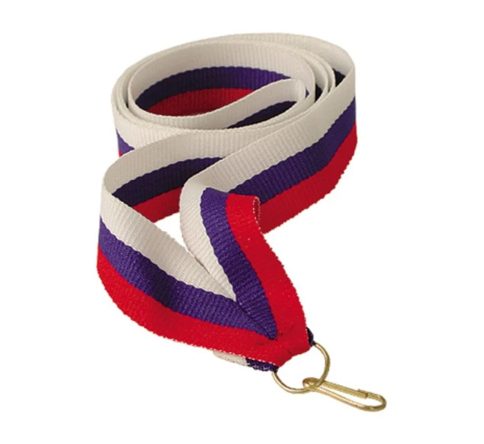 Stuha 11 mm - bílá, modrá a červená