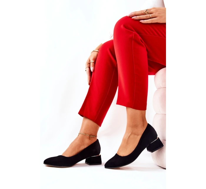 Semišové lodičky Lewski 3118 Černé