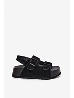 Semišové sandály na platformě Big Star TT274237 Černé Semišové sandály na platformě Big Star TT274237 Černé