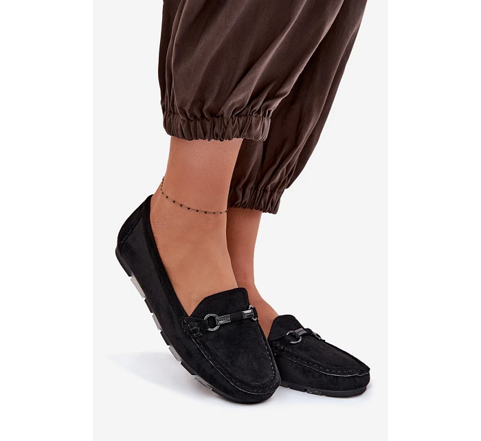 Dámské mokasyny ploché černé Olisa