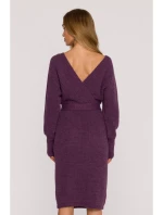 Svetrové šaty s výstřihem heather model 21484550 - Moe Svetrové šaty s výstřihem heather model 21484550 - Moe