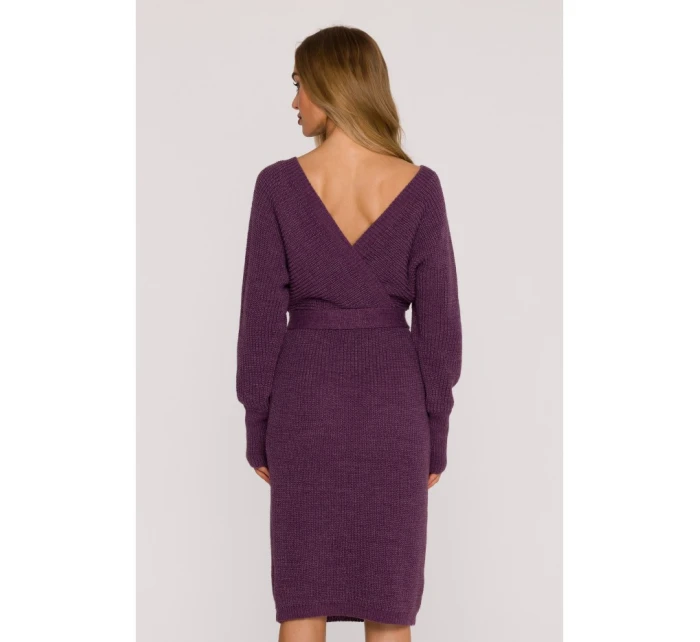 Svetrové šaty s výstřihem heather model 21484550 - Moe Svetrové šaty s výstřihem heather model 21484550 - Moe