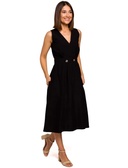 Dámské šaty model 20182848 černé - STYLOVE Dámské šaty model 20182848 černé - STYLOVE