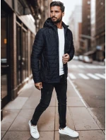 Pánská přechodná prošívaná bunda s kapucí tmavě modrá Dstreet TX4999