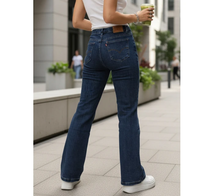 Dámské džíny s vysokým pasem tmavě modré FashionStreet UY2899