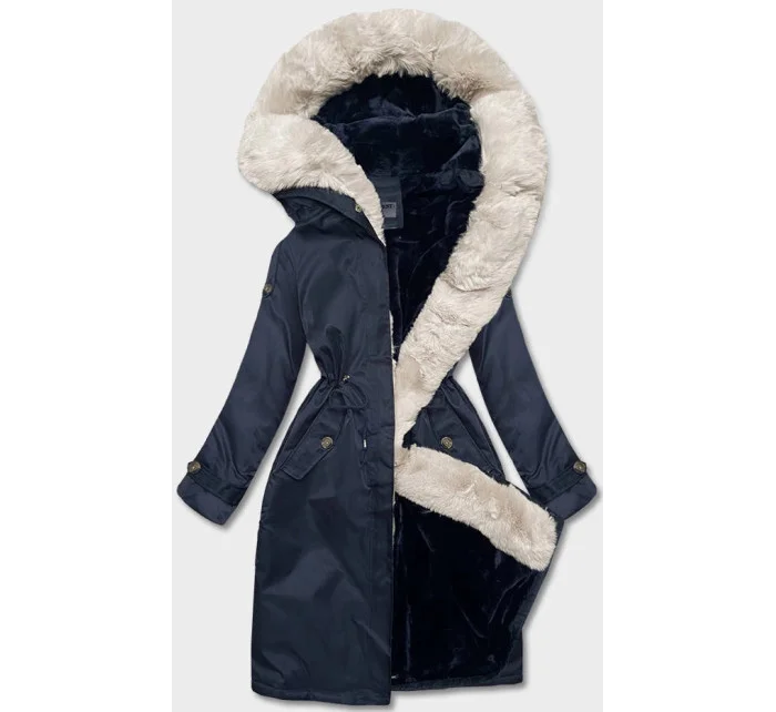 ZIMOWA KURTKA DAMSKA NA MISIU GRANATOWA model 21245407 - S'WEST