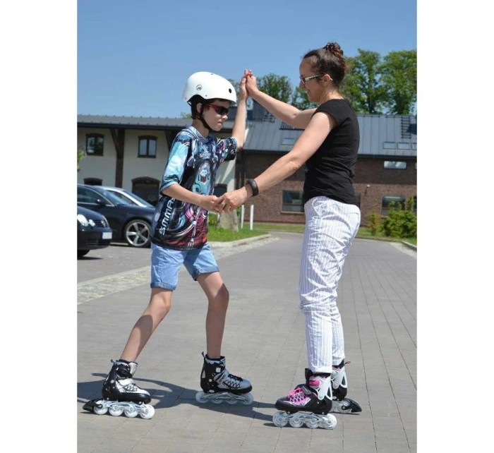 INLINE BRUSLE-KOLEČKOVÉ BRUSLE 4V1 ENERO PRO LED 30-33 PINK-GREY